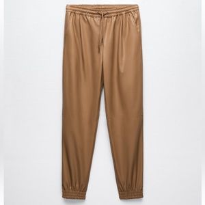 Zara Faux Leather Joggers